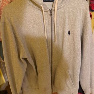 Ralph Lauren Light Gray Zip-Up Sweater